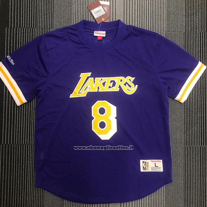 Maglia Manica Corta Los Angeles Lakers Kobe Bryant #8 Viola